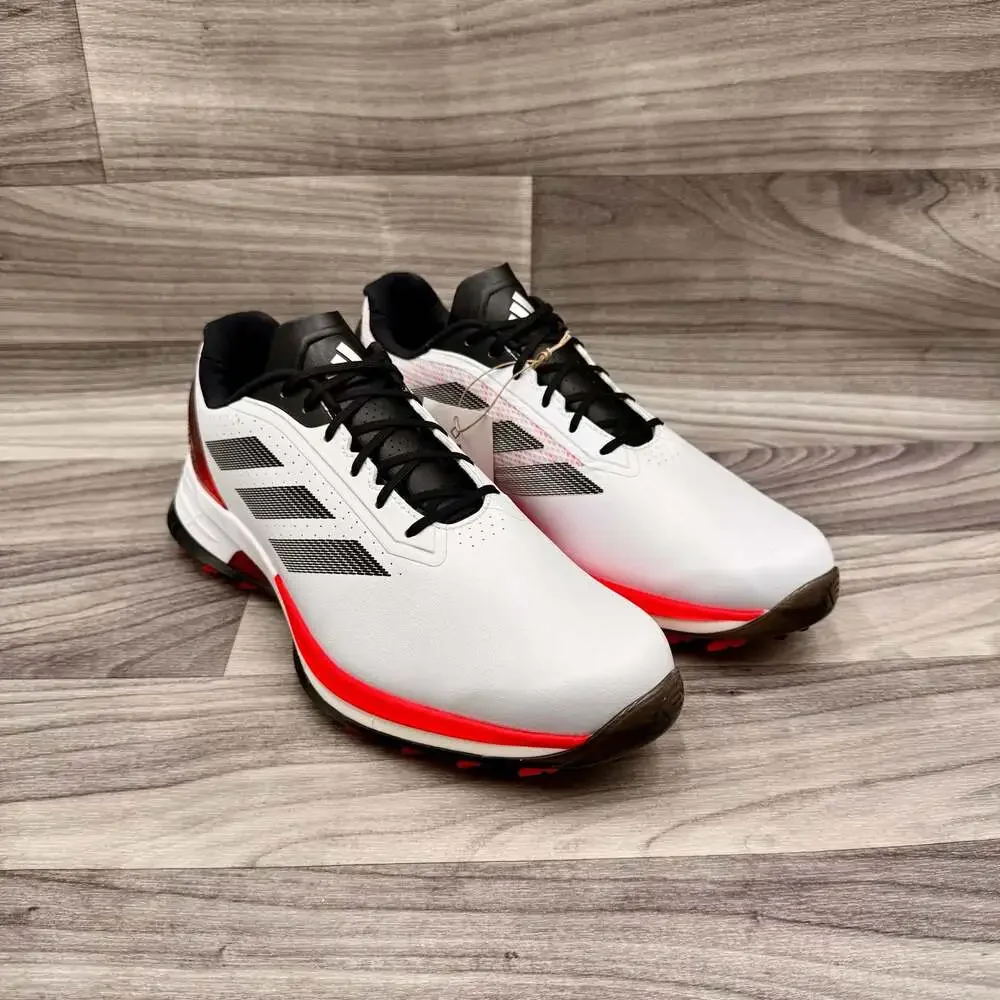 Adidas Adizero ZG Spikeless Golf Shoes White/Red/Black Men’s 9.5